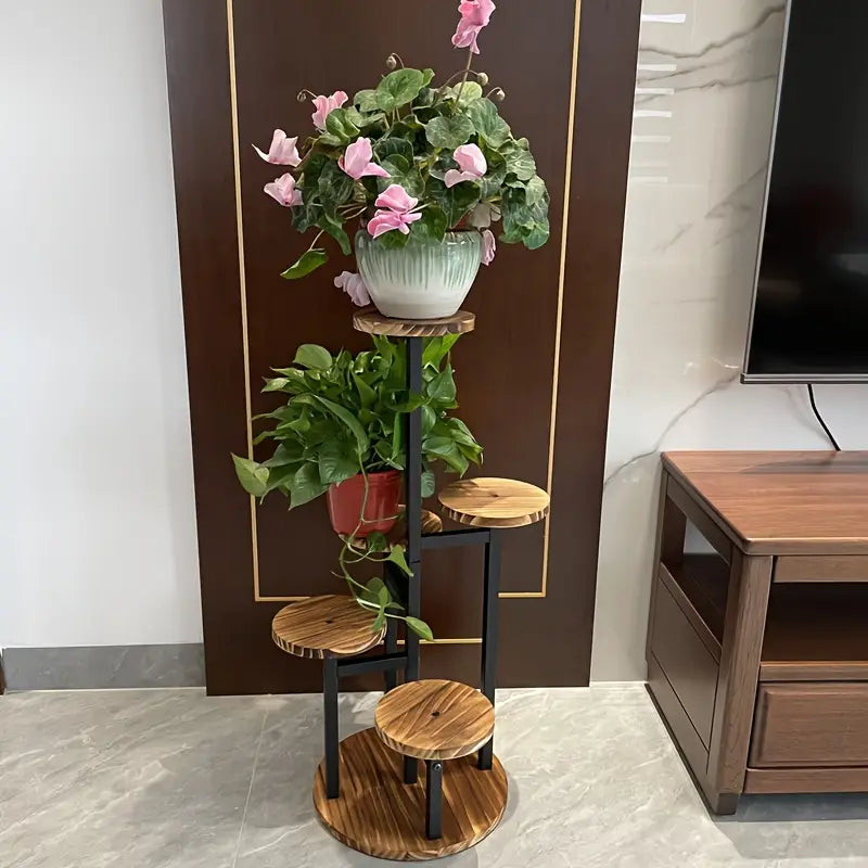 Verdura | 6-Tier Round Plant Stand | Wooden