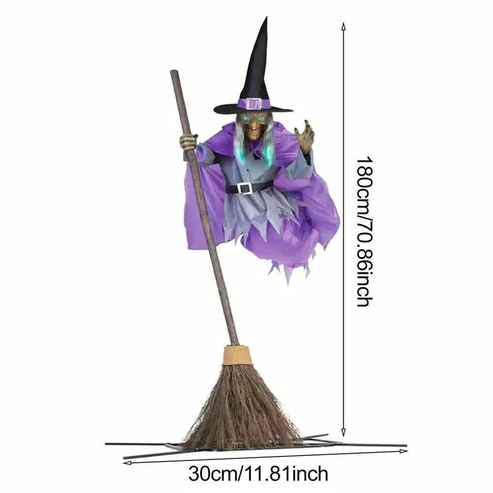 6-Ft Flying Witch Halloween Yard Decor