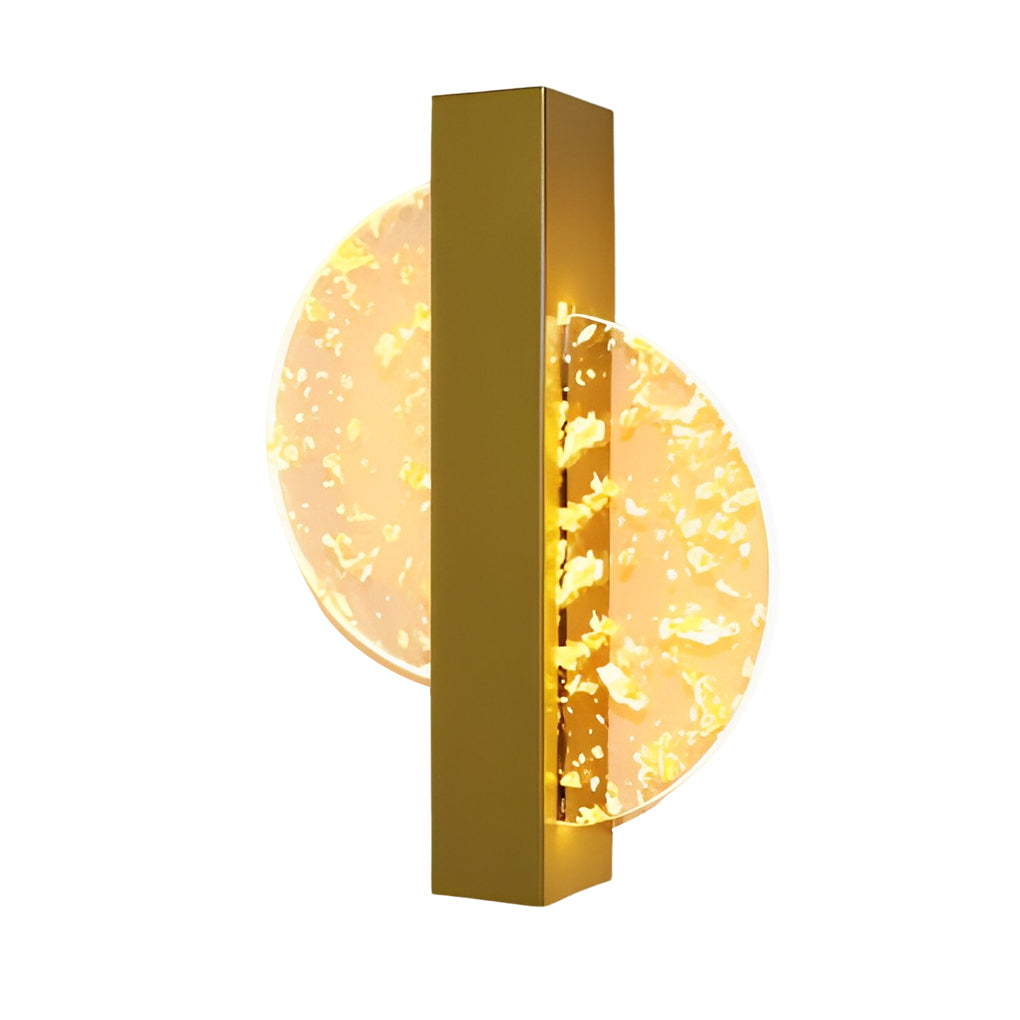 Ergové LED Wall Sconce Acrylic Hardwired Black and Gold