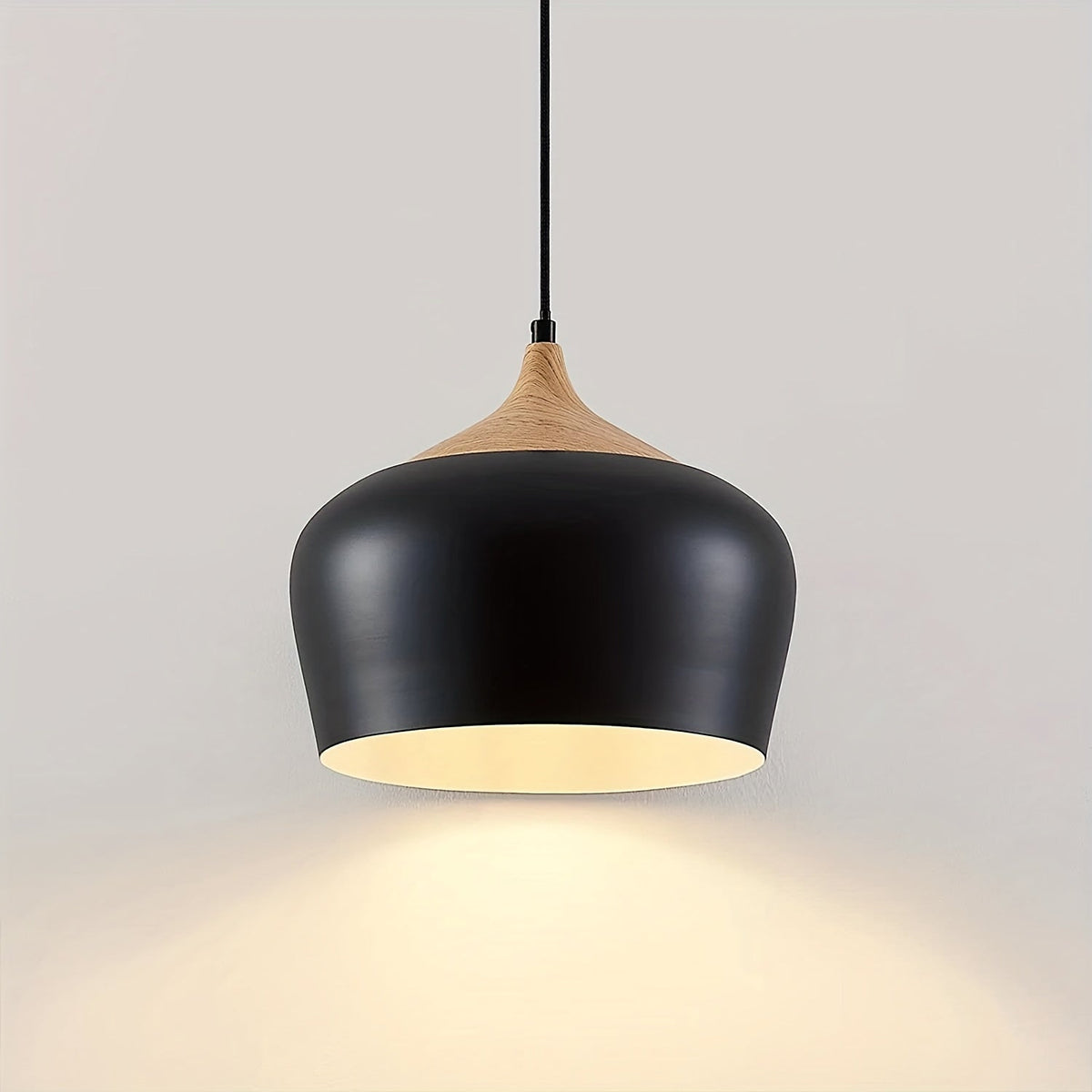 Iron & Wood Grain Scandi Pendant
