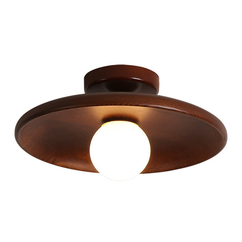 Modern Wooden Semi-Flush Ceiling Light