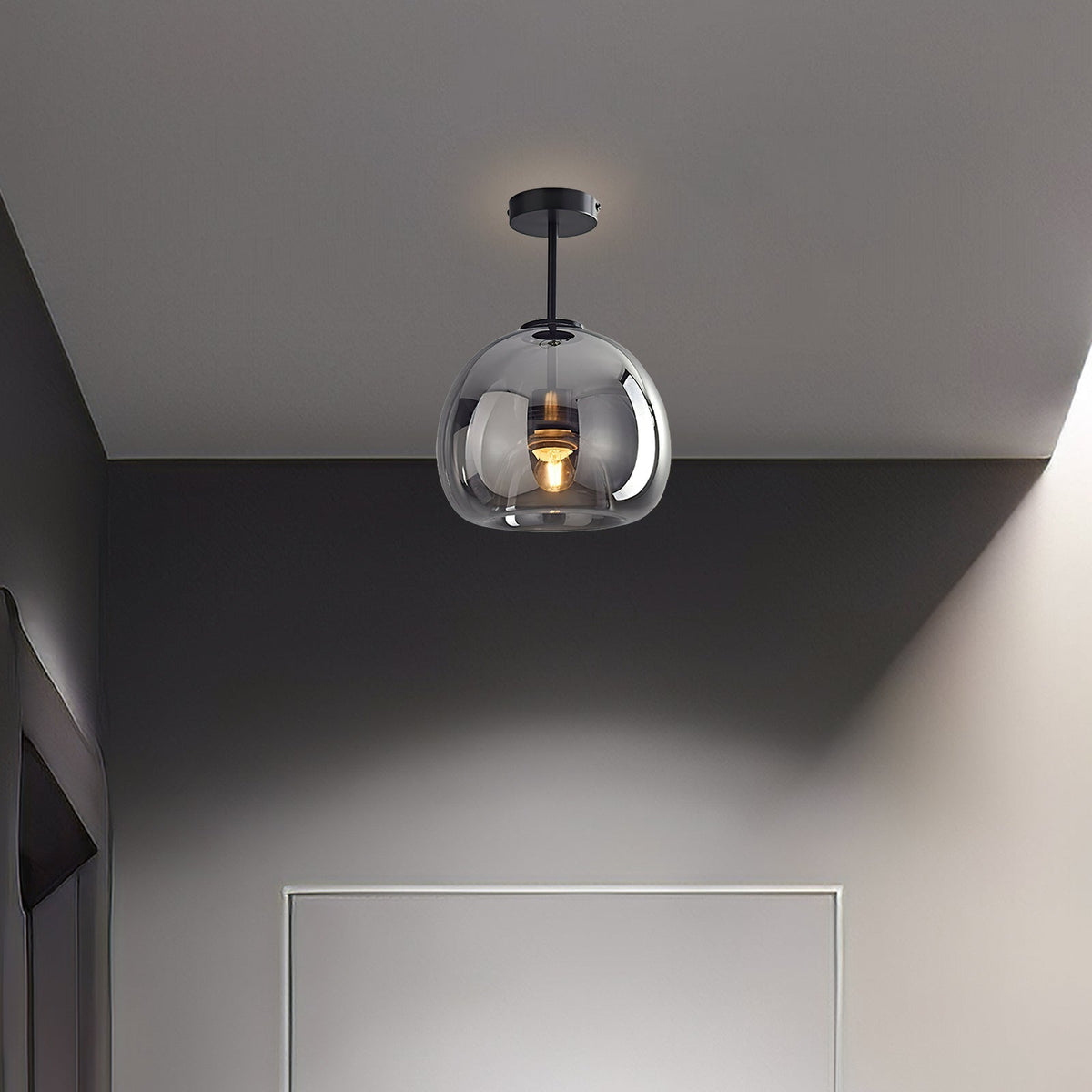 Amber Bubble Glass Pendant, Retro Glow
