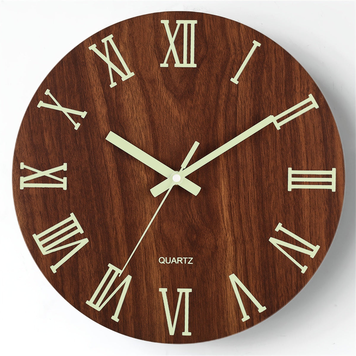 Walnut Glow-in-Dark Wall Clock