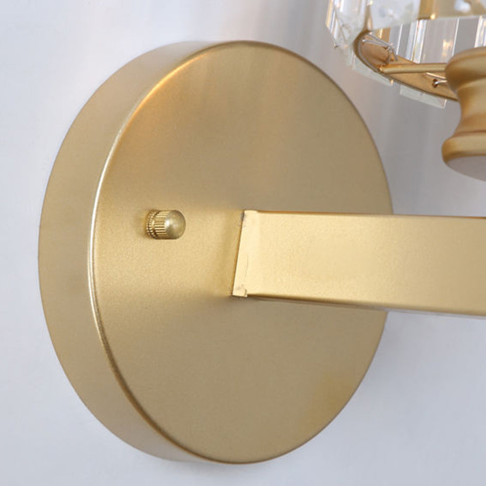 Modern Glass & Iron Wall Sconce, Crystal