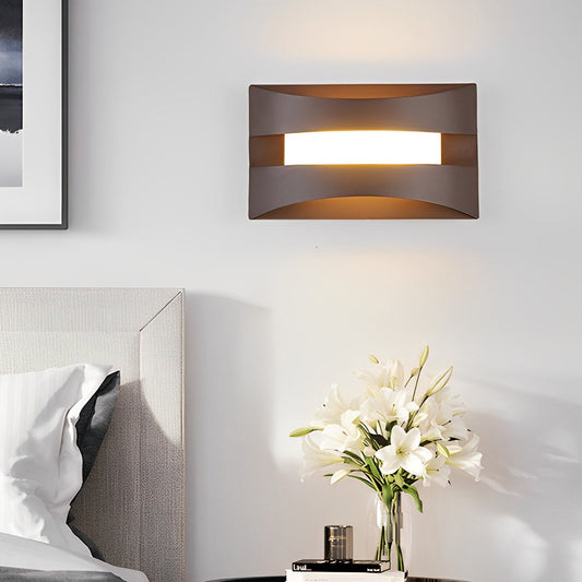 Ergové Rectangular LED Wall Sconce Iron and Acrylic White or Brown