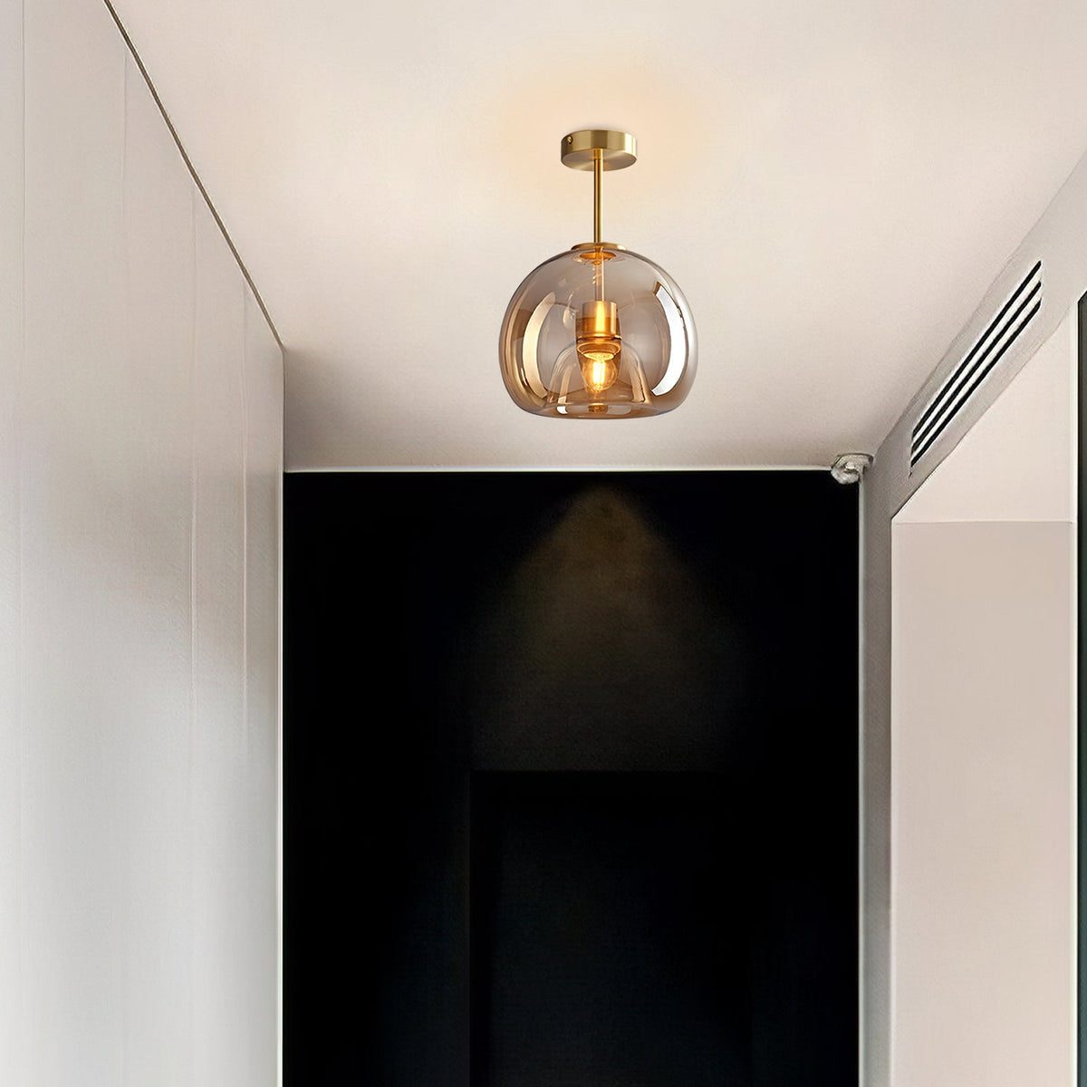 Amber Bubble Glass Pendant, Retro Glow
