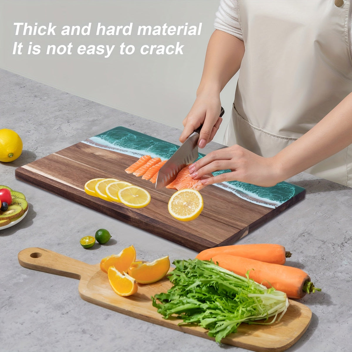 Acacia Wood Resin Wave Serving Board