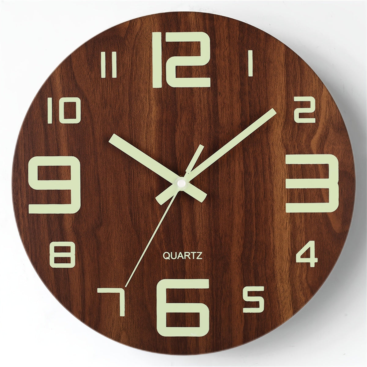 Walnut Glow-in-Dark Wall Clock