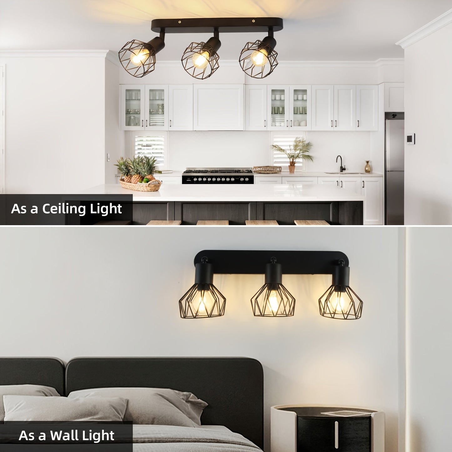Vintage 3-Light Cage Spotlight