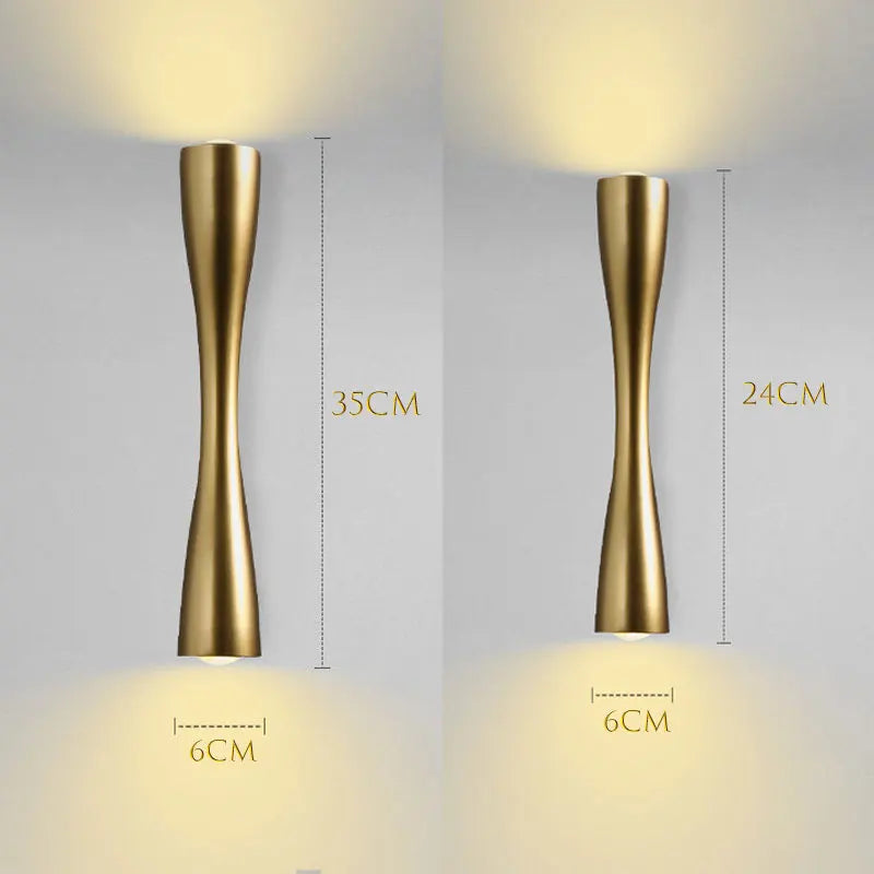 Brushed Gold Up-Down Wall Sconce