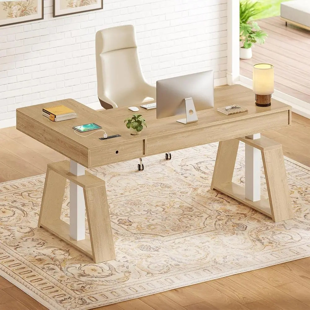 L-Shaped Electric Standing Desk