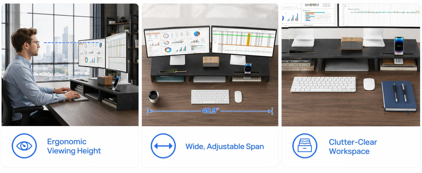 Dual Monitor Stand Riser
