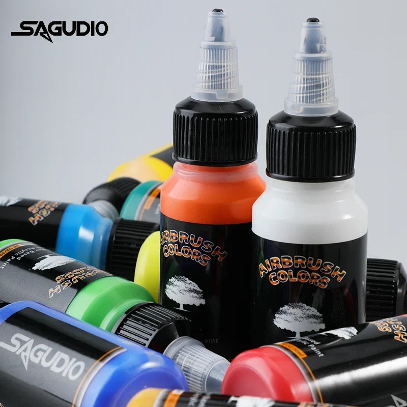 12-Color Acrylic Paint Set, 30ml, Airbrush Ready
