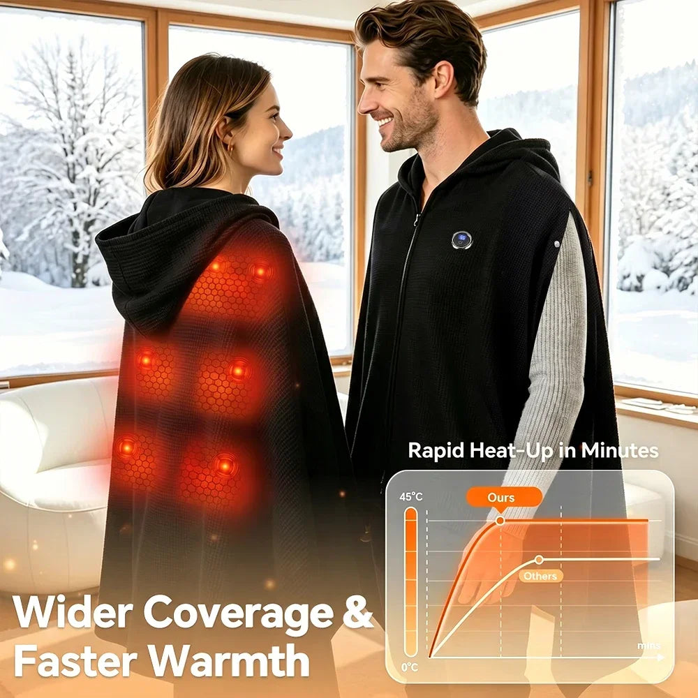Heated Hooded Shawl Graphene Wrap