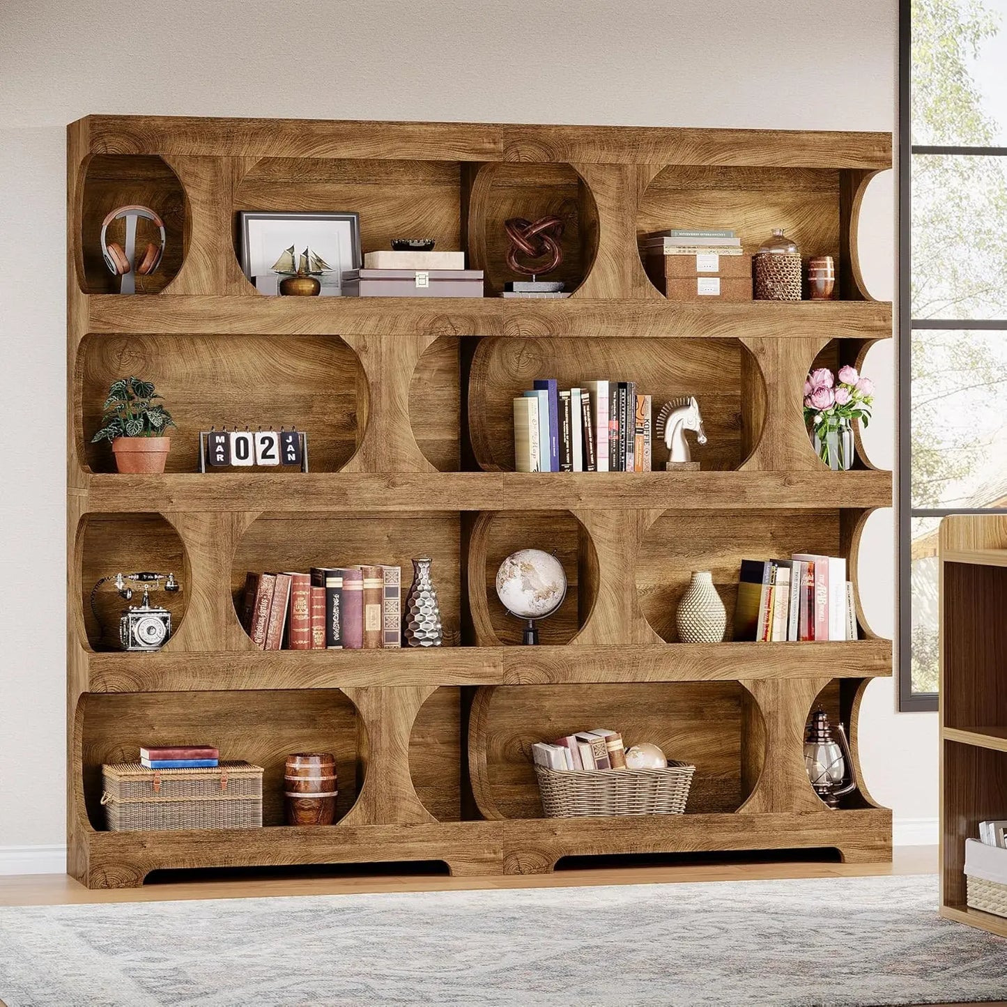Ravenport 4-Tier Bookcase with Open Display Shelves