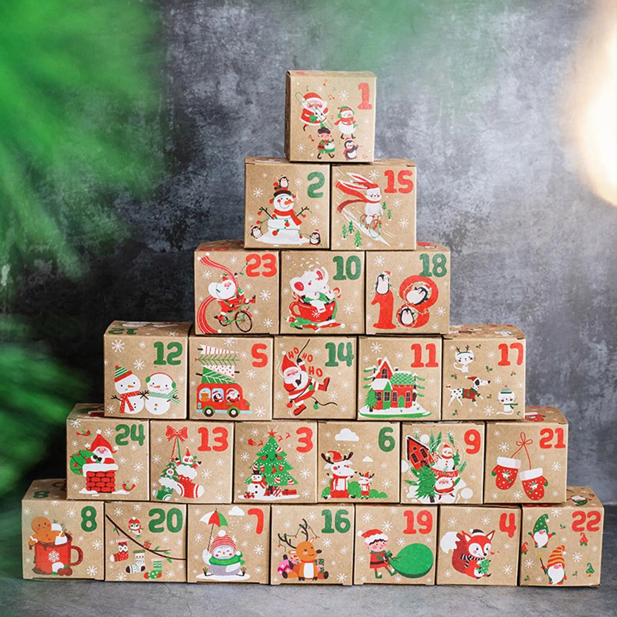 DIY Advent Calendar Boxes | 24 Numbered Kraft Gift Boxes