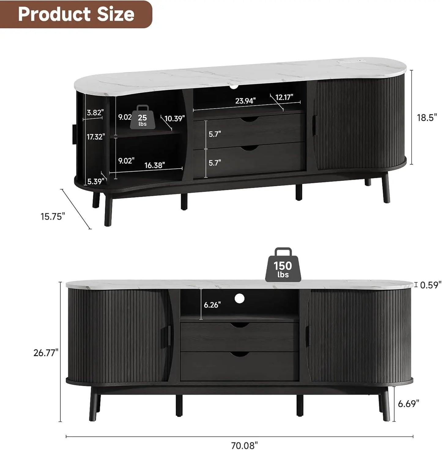 Hollis Fluted Media Console