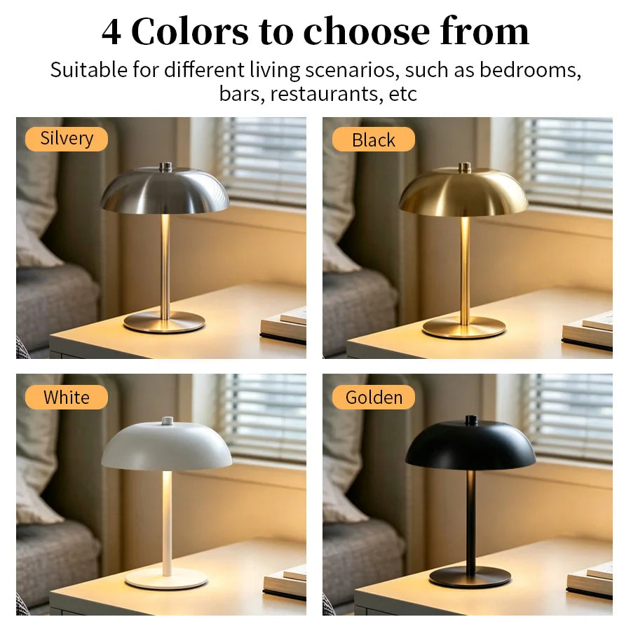 Cordless LED Table Lamp | USB-C Rechargeable, Touch Dimmable