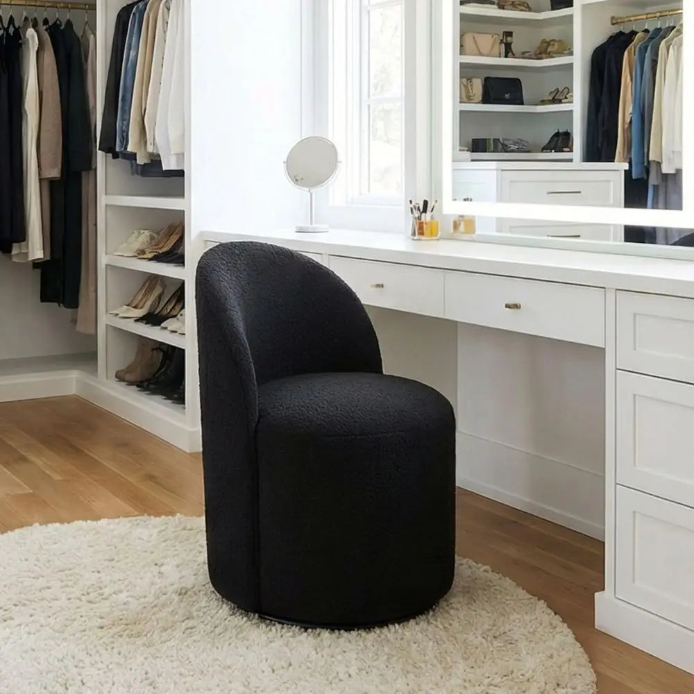 Presley Boucle Swivel Barrel Chair