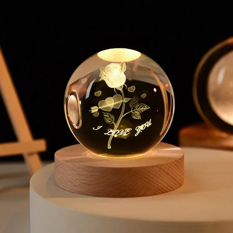3D Crystal Solar System Globe - Space Gift
