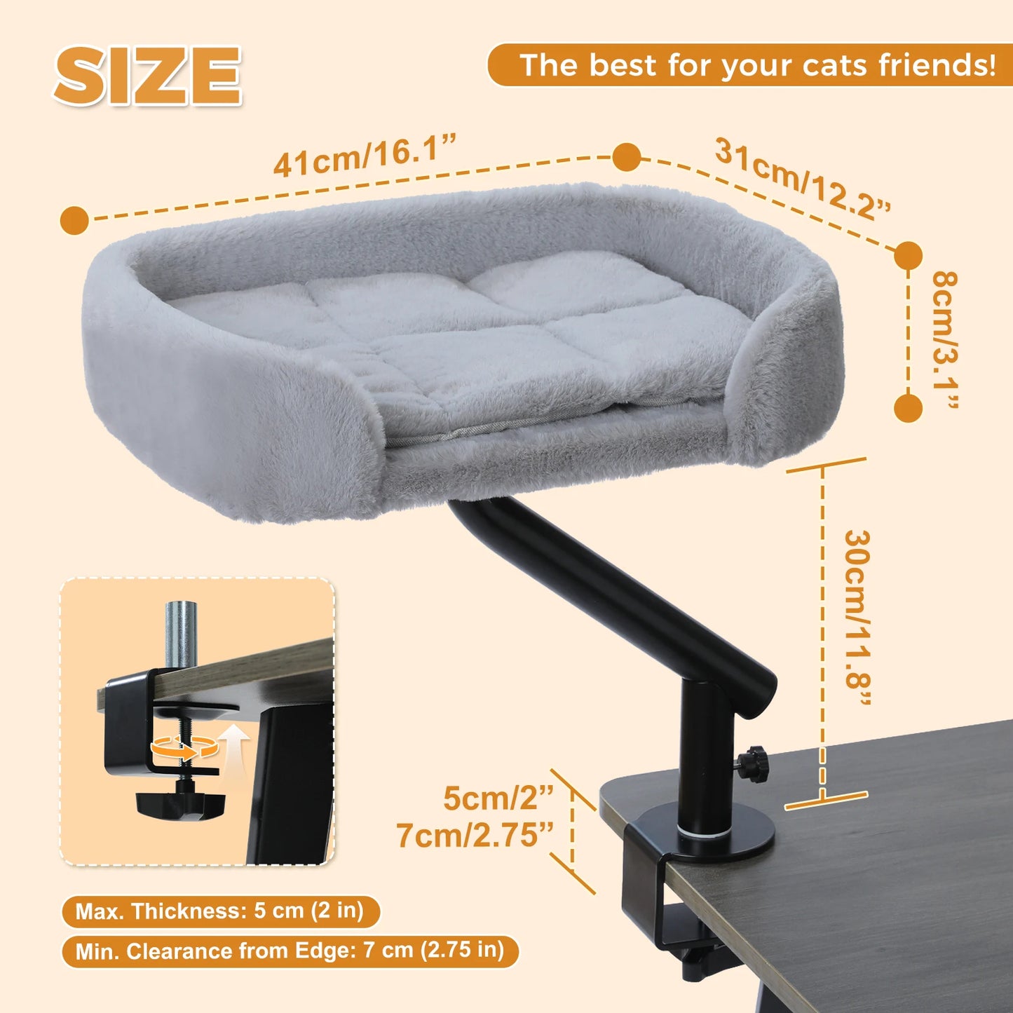 360° Rotatable Cat Desk Bed