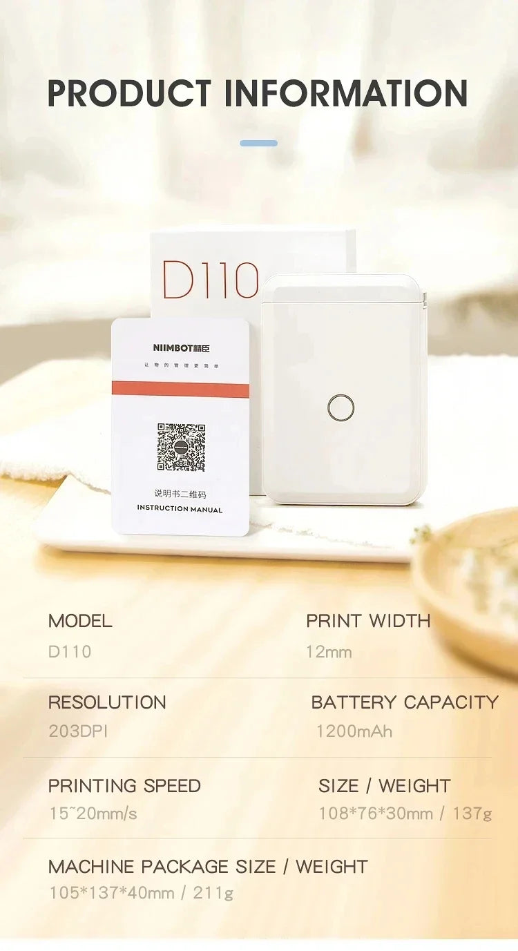 NiiPrint D110 Pocket Label Maker