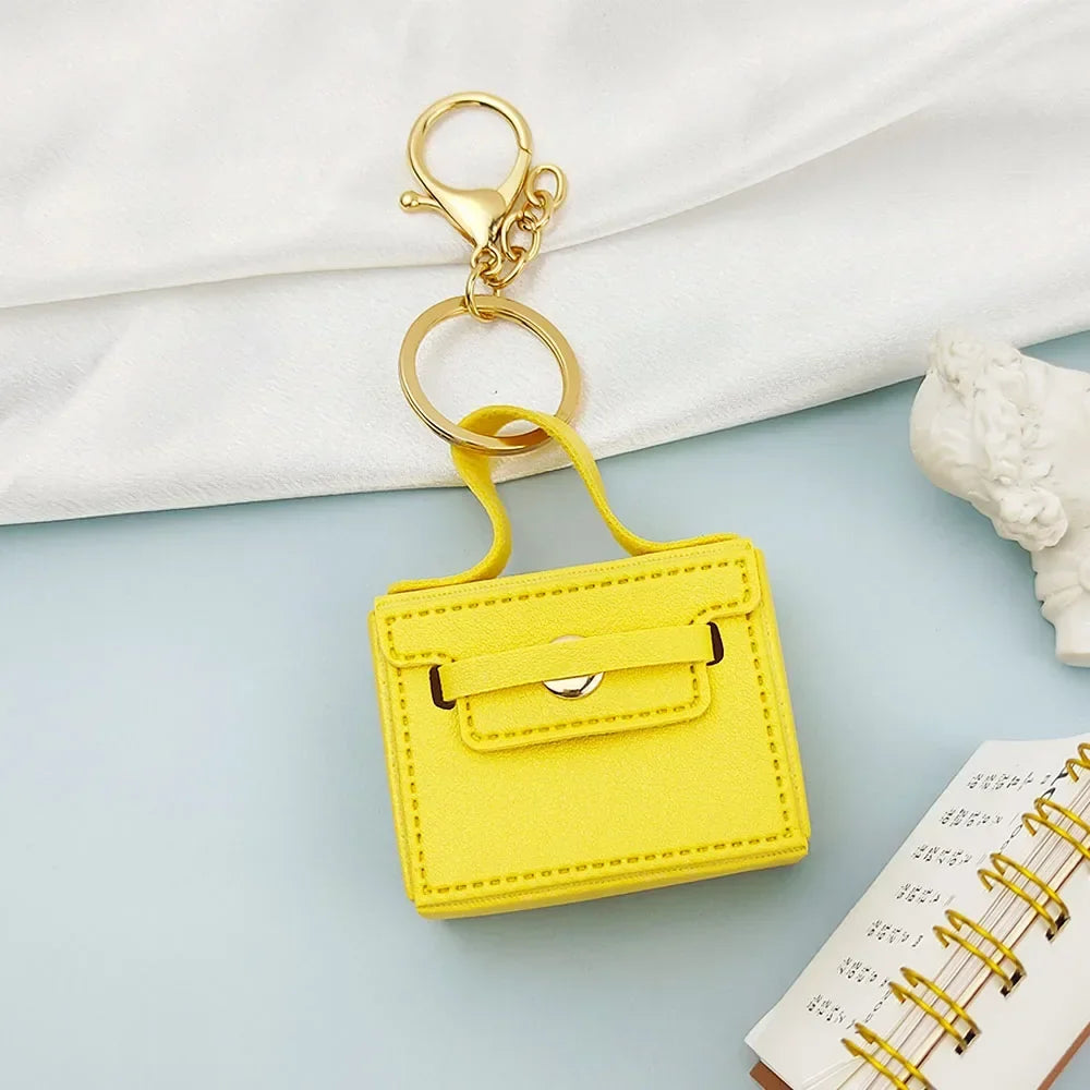Mini PU Leather Coin Purse Keychain