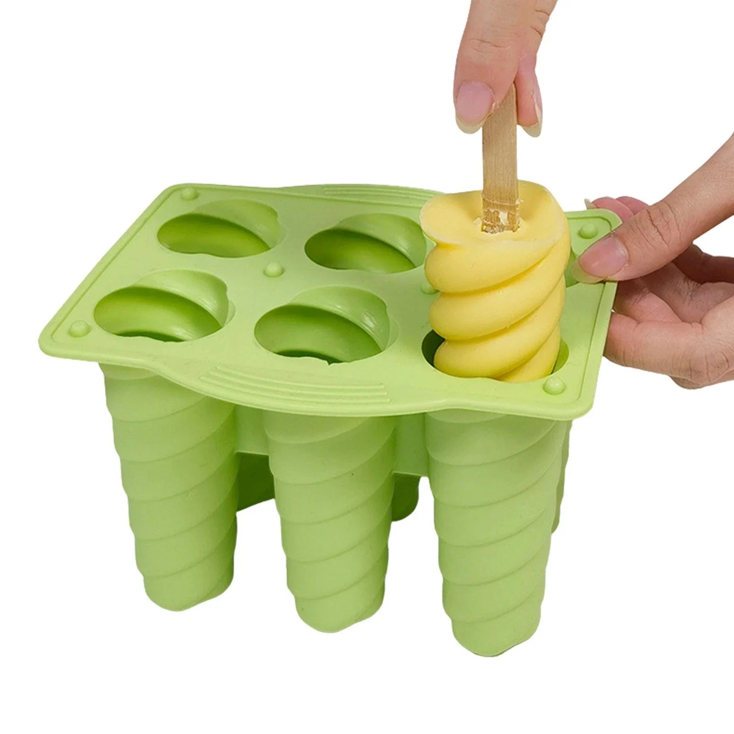 6-Cavity Silicone Popsicle Molds & Sticks