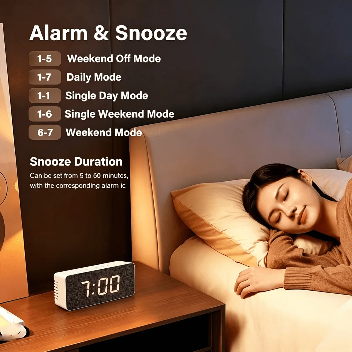 Digital Alarm Clock with Auto Brightness
