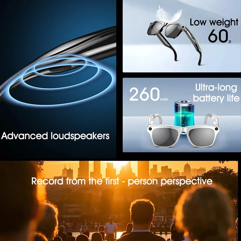 4K AI Smart Glasses with Camera & Translator
