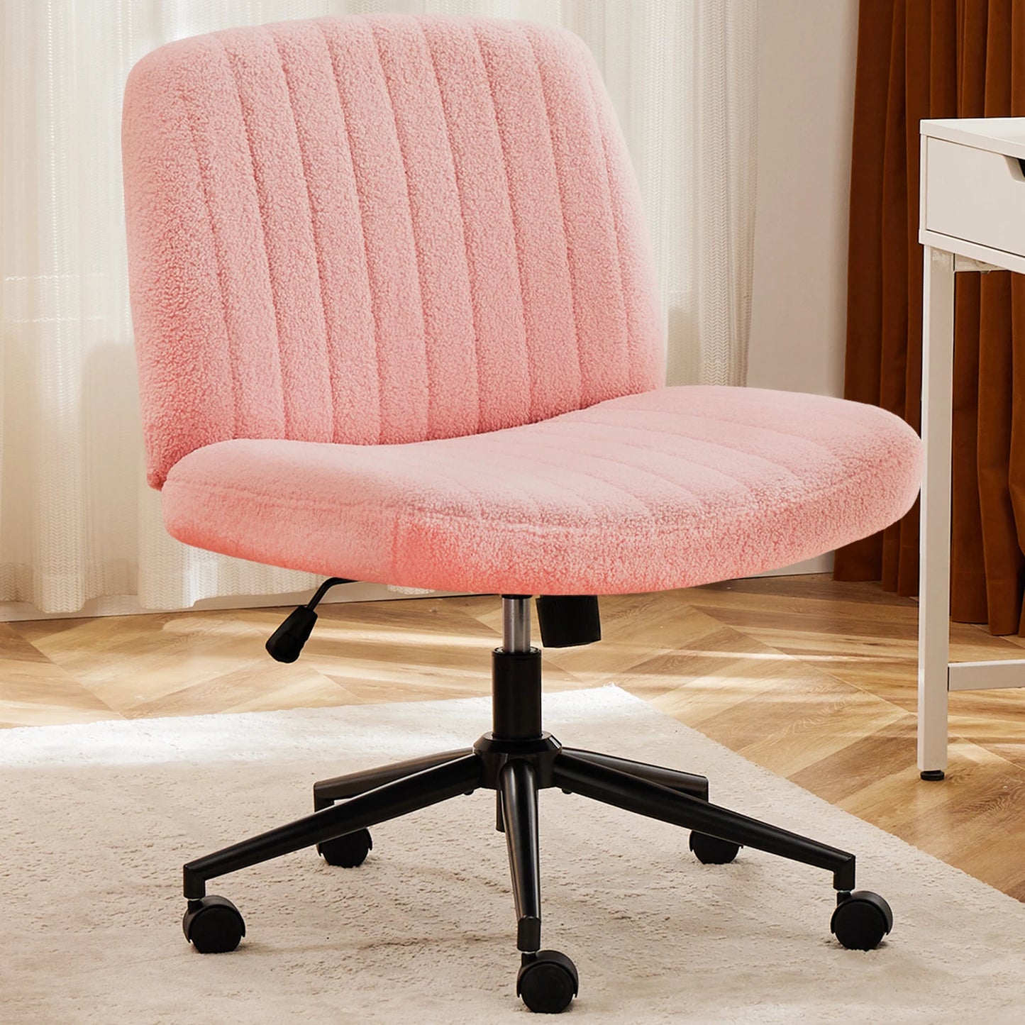 Wide Armless Cross-Legged Office Chair