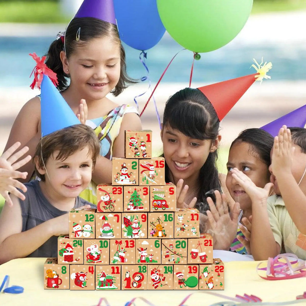 DIY Advent Calendar Boxes | 24 Numbered Kraft Gift Boxes