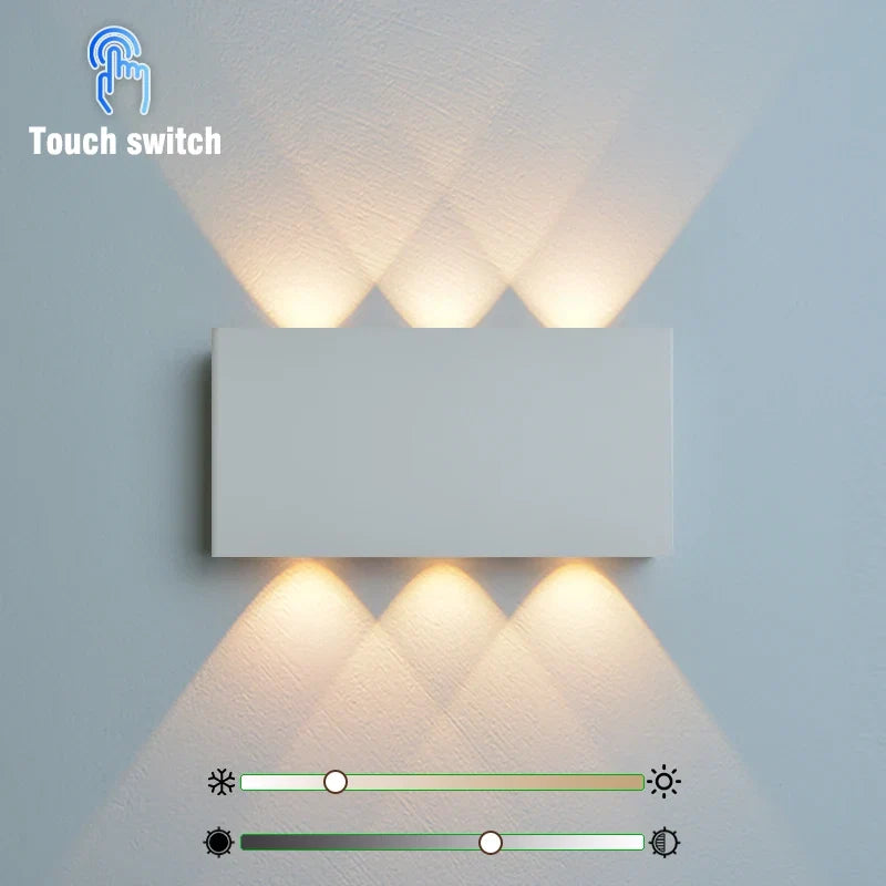 LumiBlock Rechargeable Wall Lamp | Minimalist Wood-Grain Design