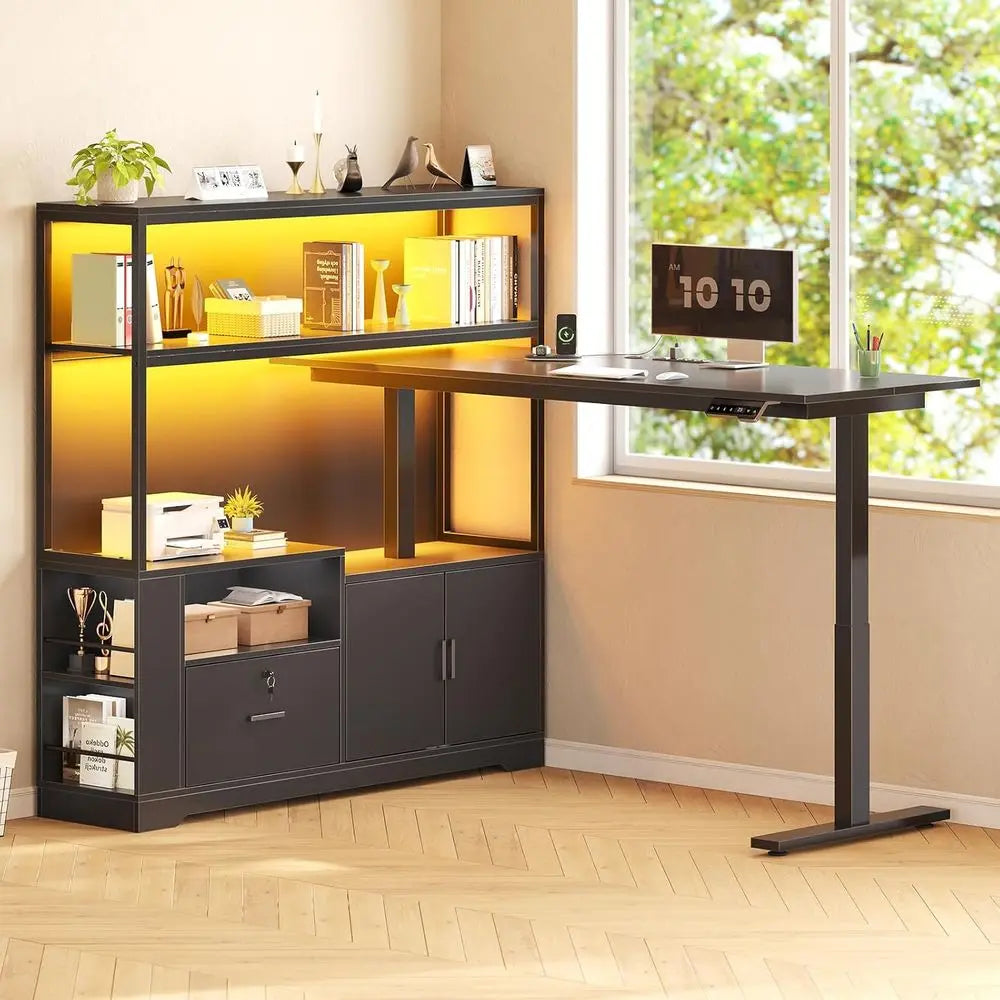 Reversible L-Shaped Standing Desk