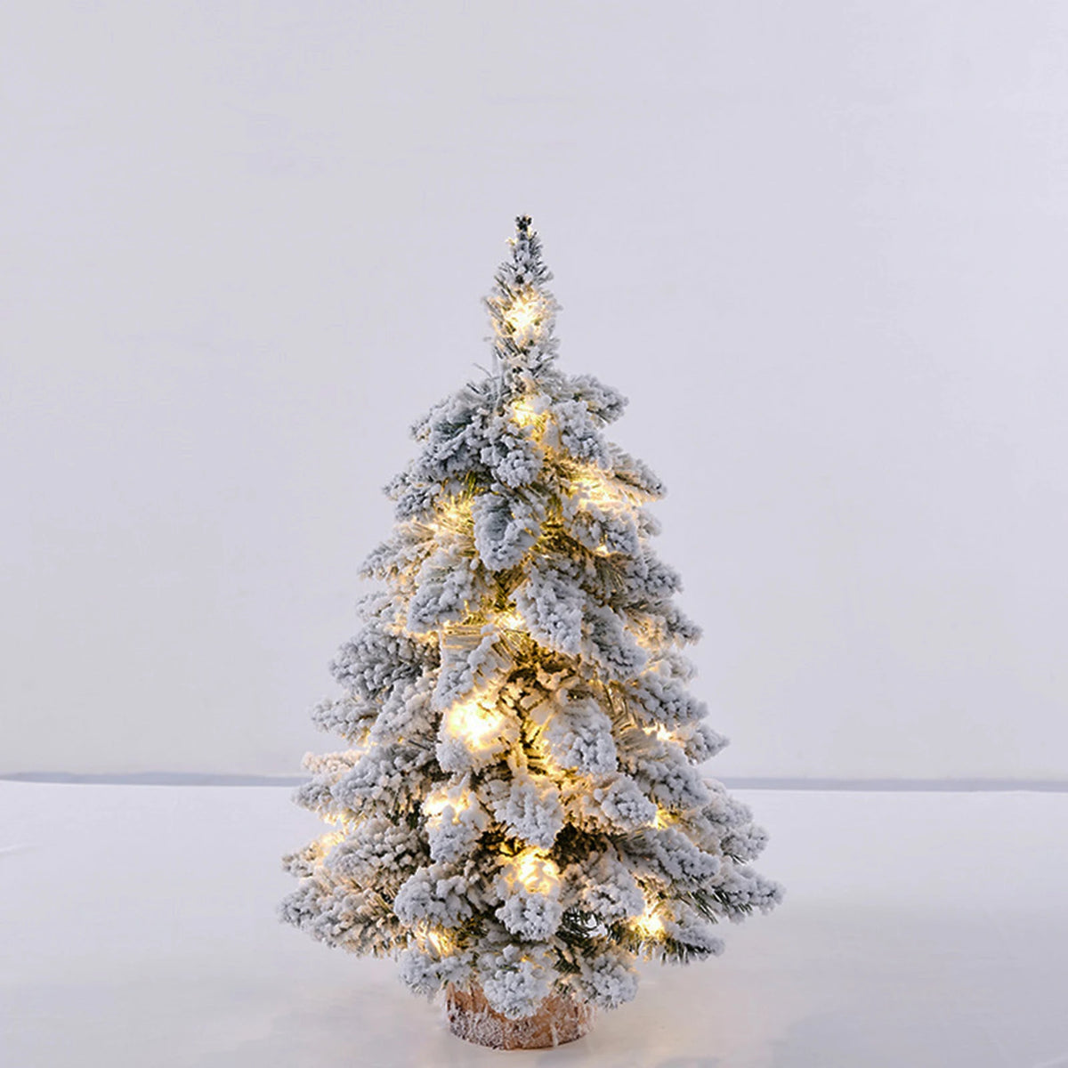 Snow Flocked Tabletop Christmas Tree | 45 cm with LED Lights