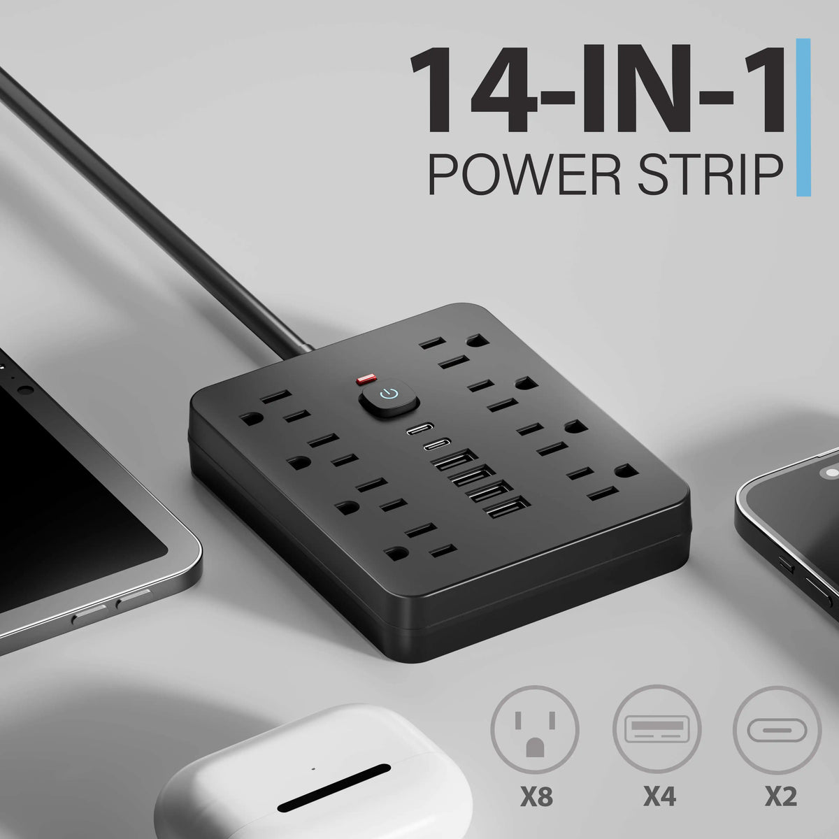 14-in-1 Surge Protector Power Strip