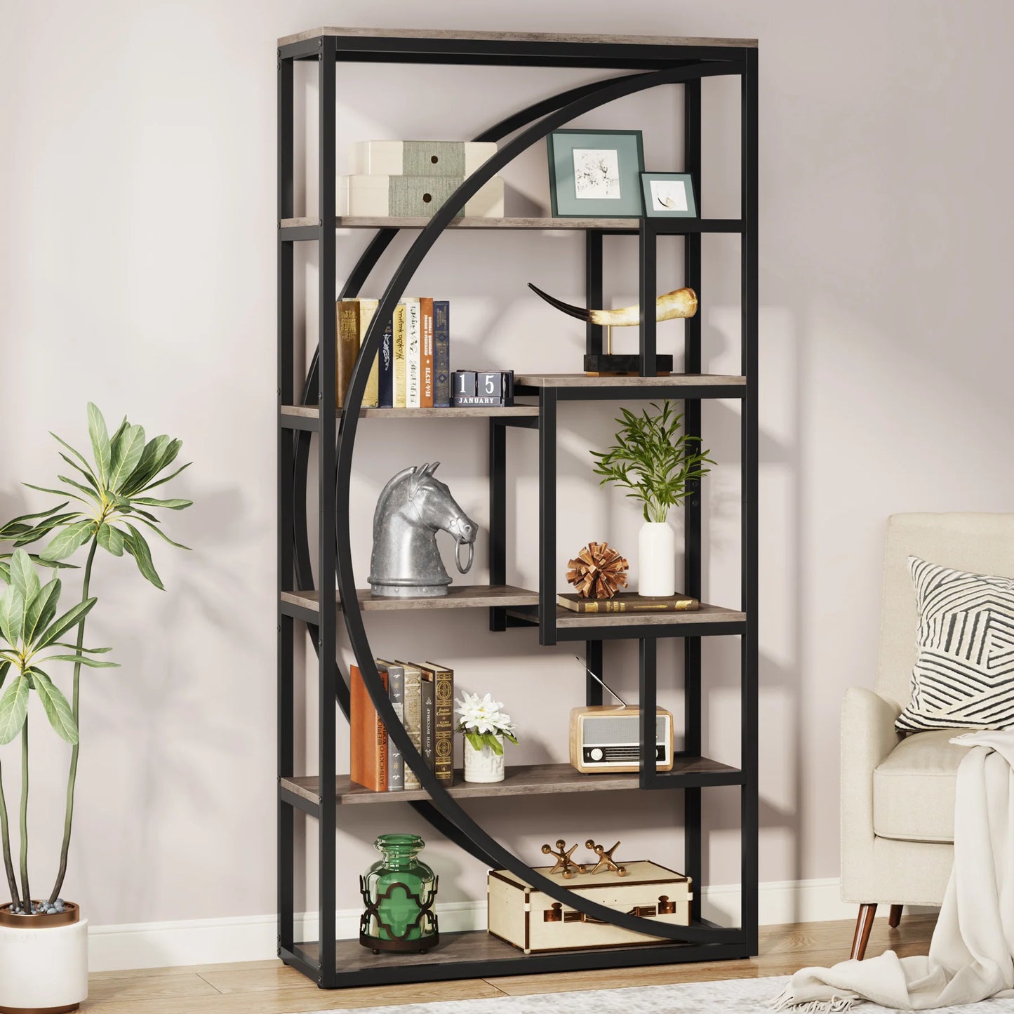 Archeon Geometric 6-Tier Bookcase