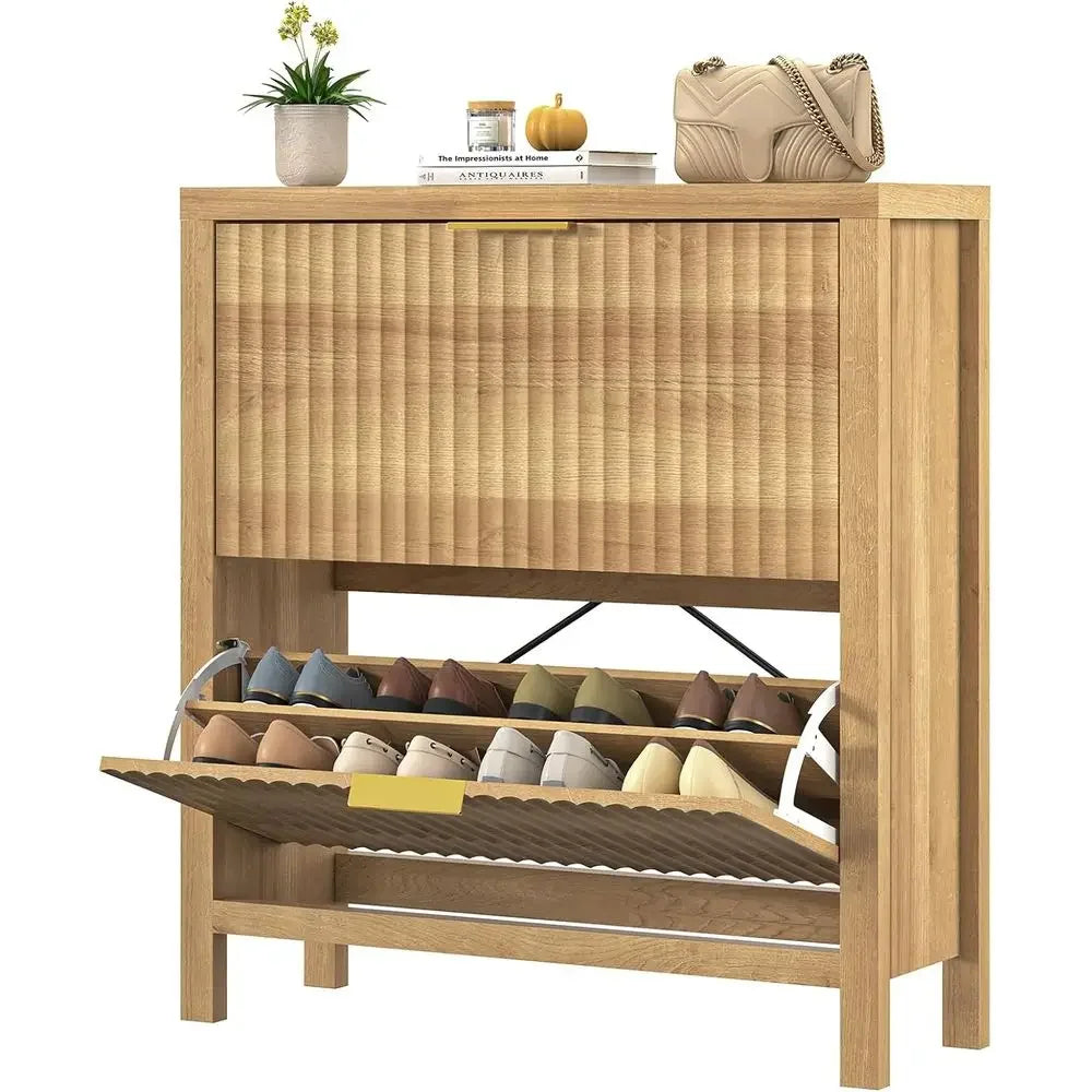 Oak Tall Shoe Organizer