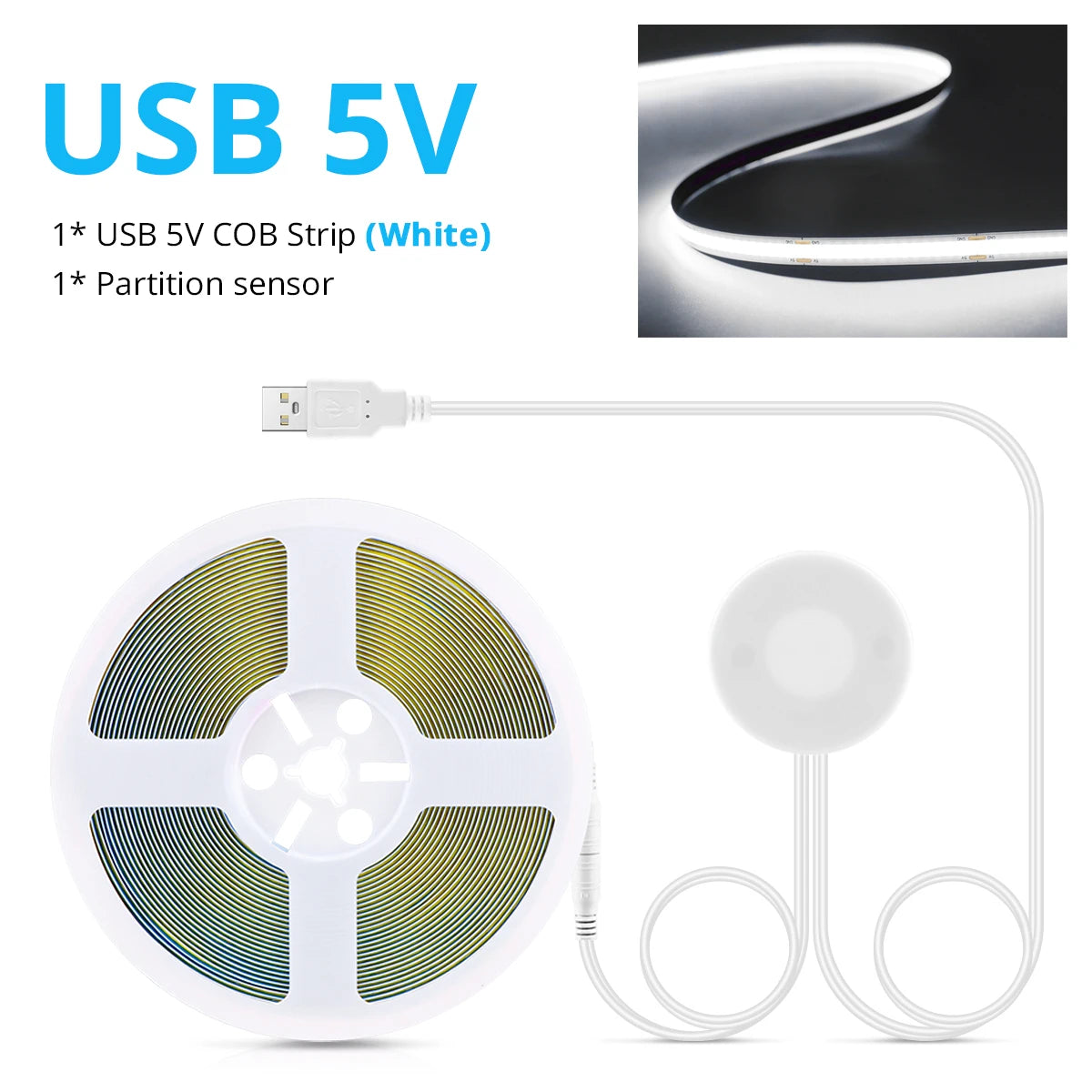 USB COB LED Desk Strip Light