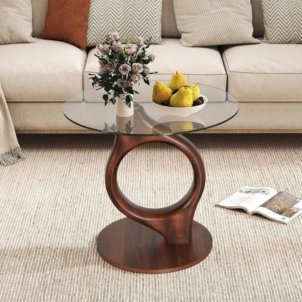 Rosemere Round Glass End Table