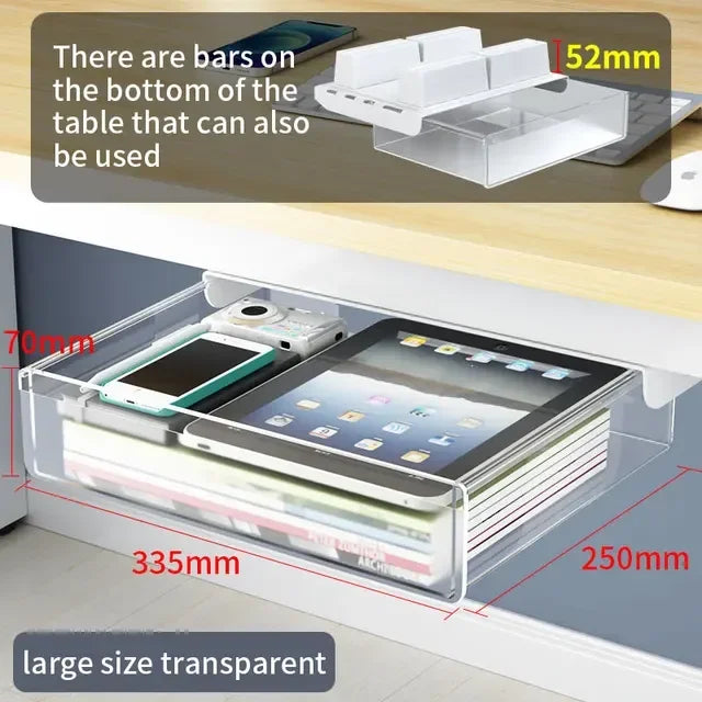Hidden Under-Desk Drawer Organizer