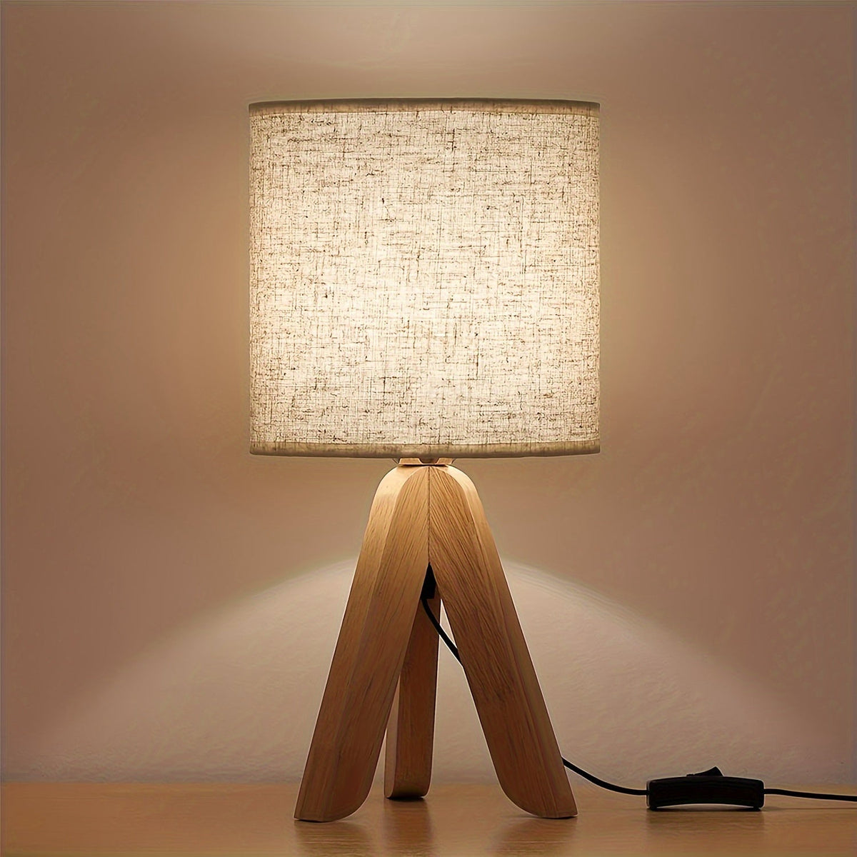 Nordic Wood Tripod Table Lamp