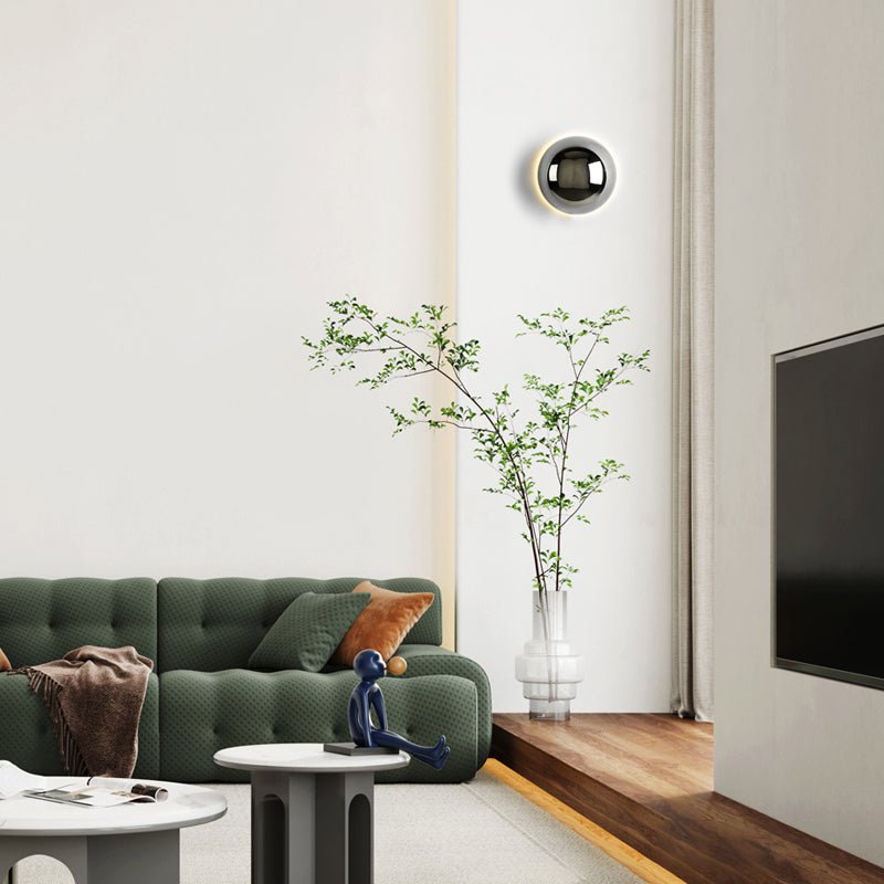 Bauhaus Halo Wall Light in Gold or Chrome