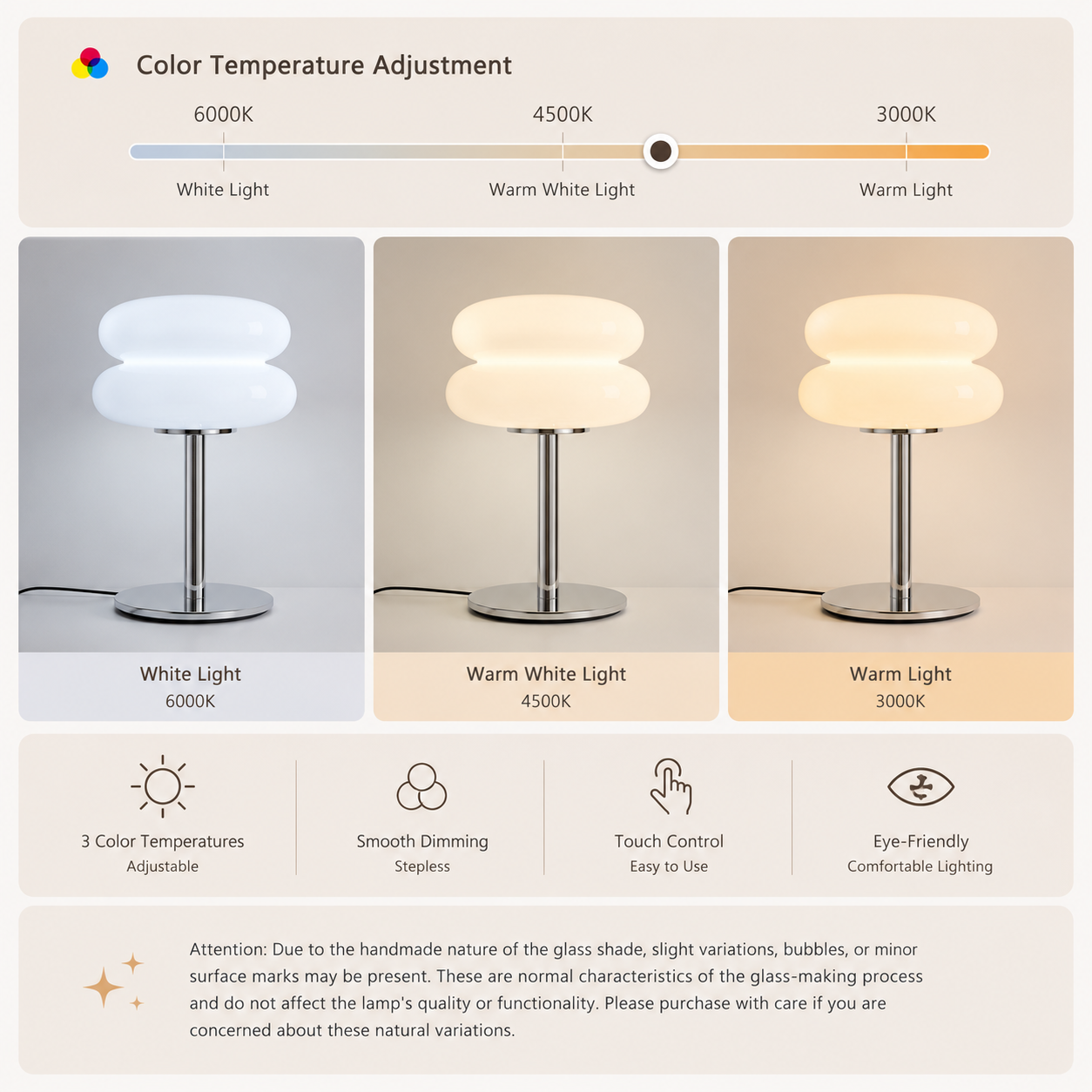 Cloud Macaron Glass Table Lamp