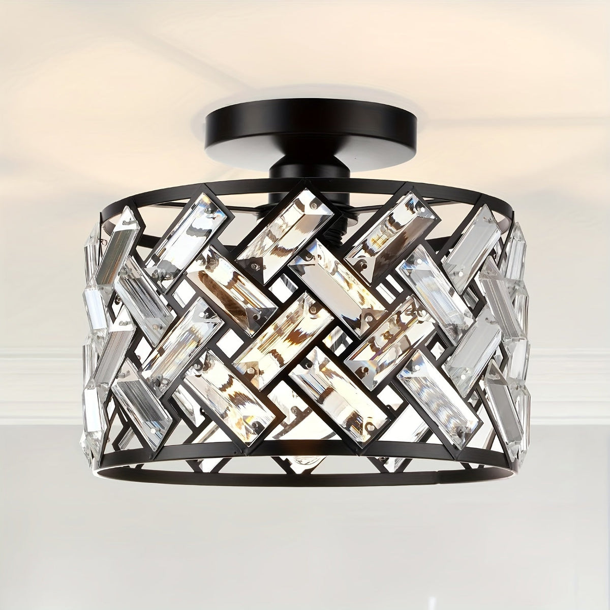 Modern Crystal Flush Ceiling Light