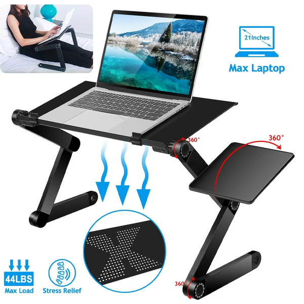360 Ergonomic Laptop Stand with Mouse Plate