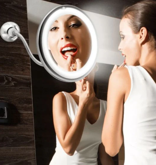 10X LED Magnifying Mirror, Gooseneck Arm