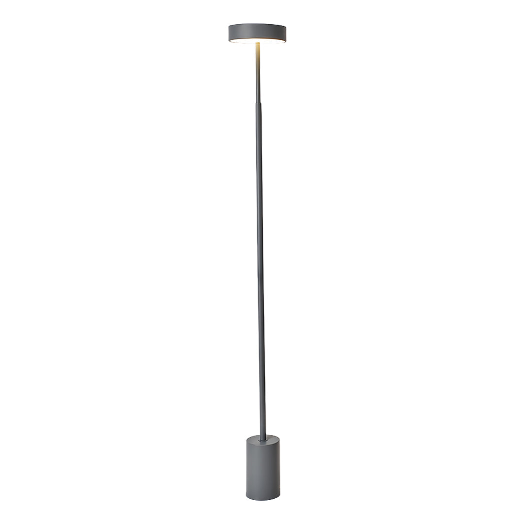 Stylish dark LED petite floor lamp with compact head providing focused illumination for reading and task lighting needs