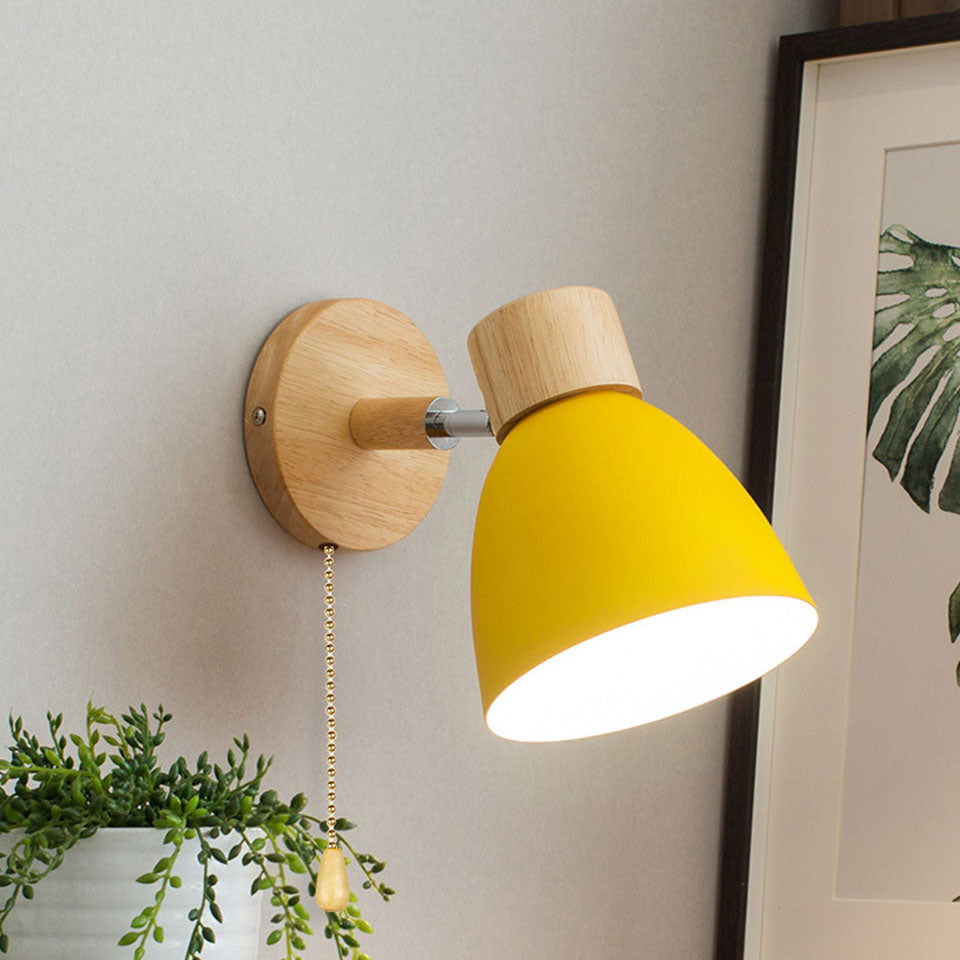 Wood & Iron Macaron Wall Sconce