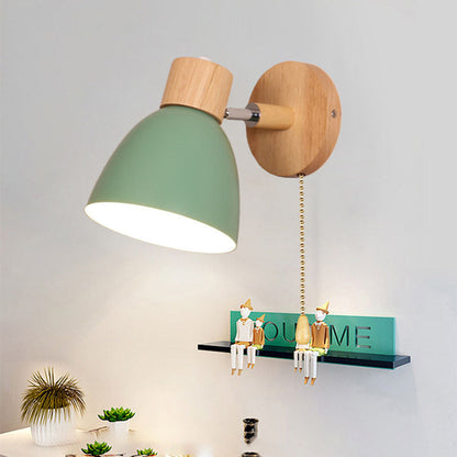 Wood & Iron Macaron Wall Sconce